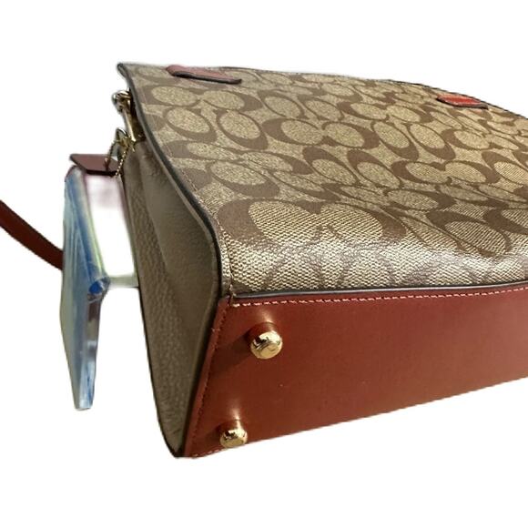 Coach Brown and Cream Satchel - Picture 10 of 14